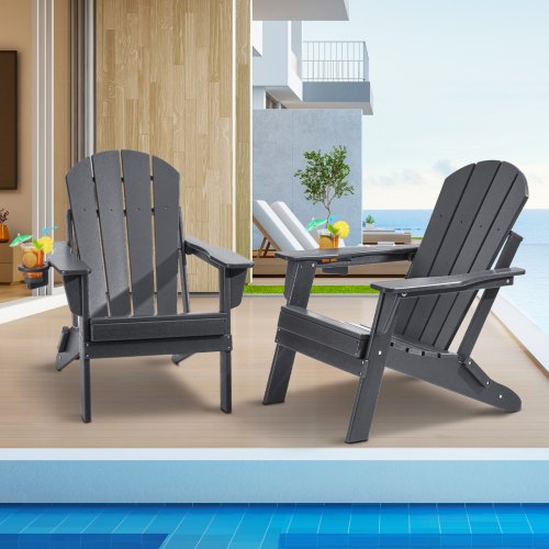 Adirondack tipo kėdės VEVOR SS401-GY-2P, 2 vnt. komplektas