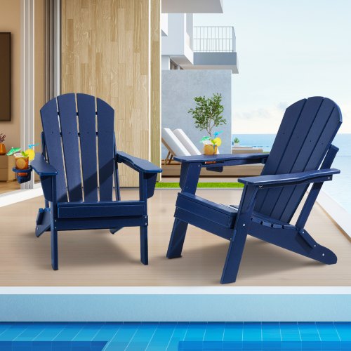 Adirondack tipo kėdės VEVOR SS401-BU-2P, 2 vnt. komplektas