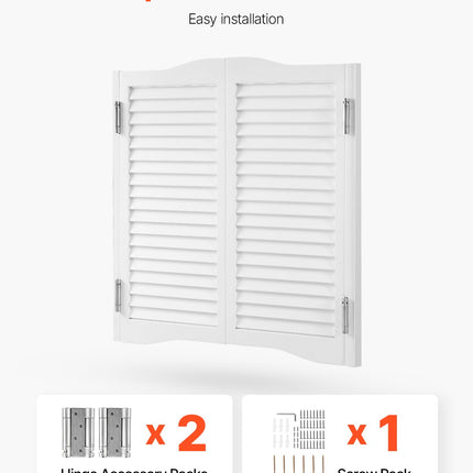 Varstomos kavinės durys VEVOR SS-door2-WH-7, 91,4 x 91,4 cm