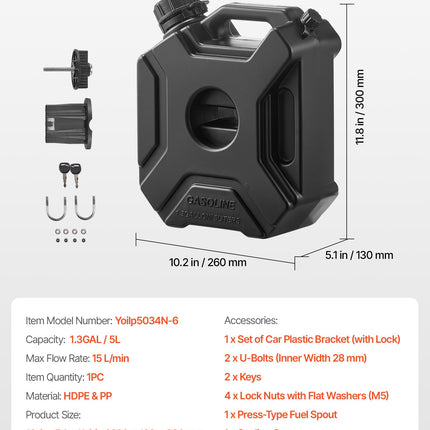 Kuro kanistras VEVOR Yoilp5034N-6, 5 L