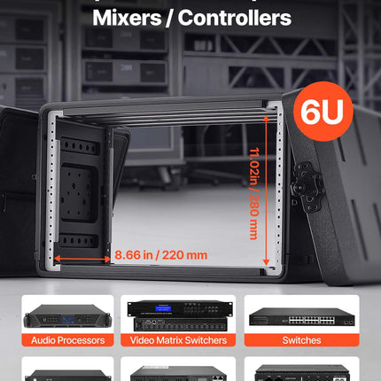 Rack dėžė VEVOR 260-6U, 6U, 260 mm gylis