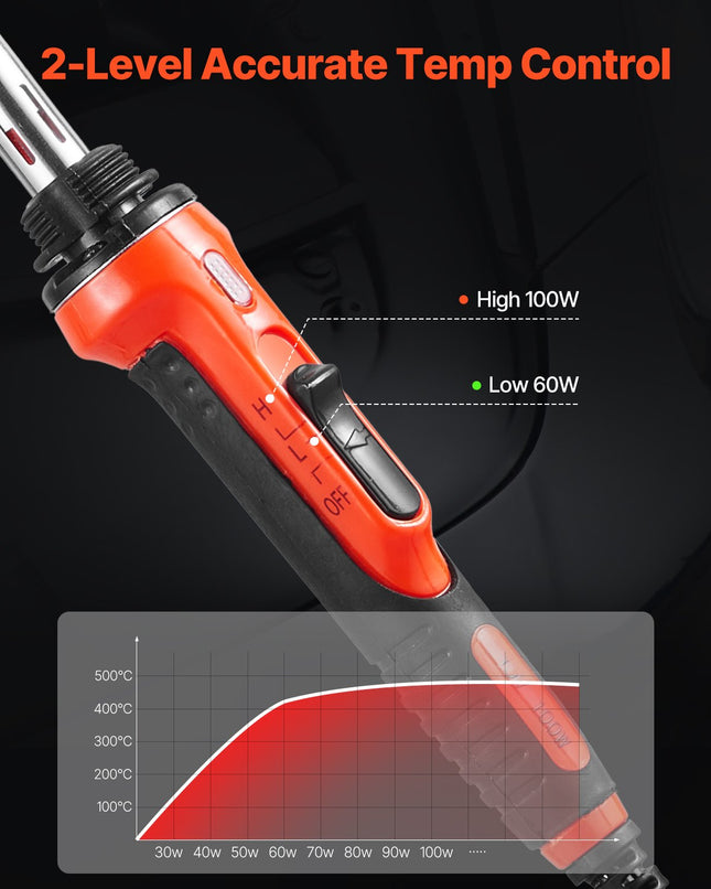 Plastiko lituoklis VEVOR XCER-01, 60W/100W