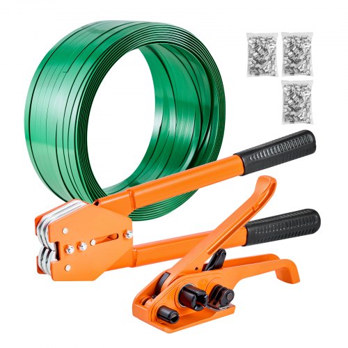 Rankinis pakavimo juostos įtempimo ir tvirtinimo rinkinys VEVOR CL-PET300, 305 m PET juosta