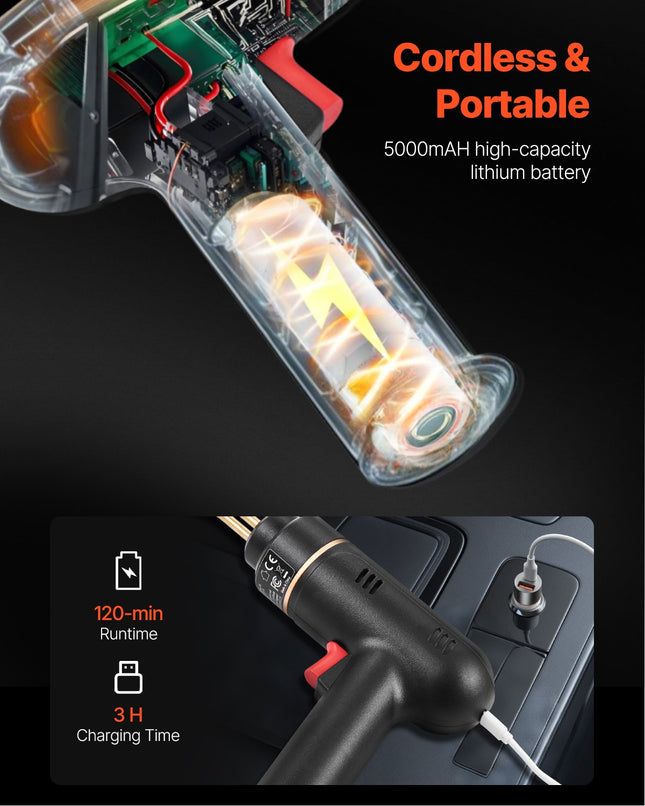Akumuliatorinis plastikinių detalių lituoklis VEVOR XC-01, 120W