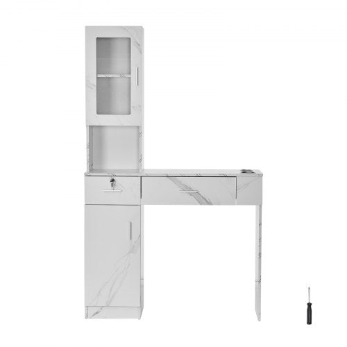 Sieninė kirpyklos darbo vieta VEVOR WC1003, balta