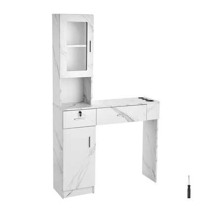 Sieninė kirpyklos darbo vieta VEVOR WC1003, balta