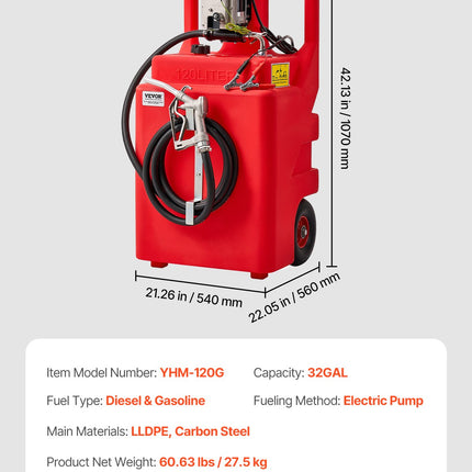 Mobili kuro talpa VEVOR YHM-120G, 120 l