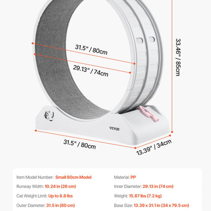 Kačių bėgimo ratas VEVOR Small 80cm, 80 cm skersmens