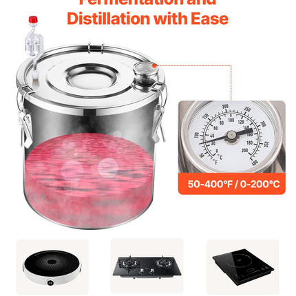 Alkoholio distiliavimo aparatas VEVOR DTDB-50L-U, 50 l