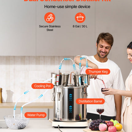 Distiliavimo aparatas VEVOR DTDB-30L-U, 30 L