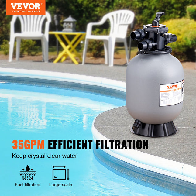 Smėlio filtras baseinui VEVOR 25023BX, 132 l/min srautas