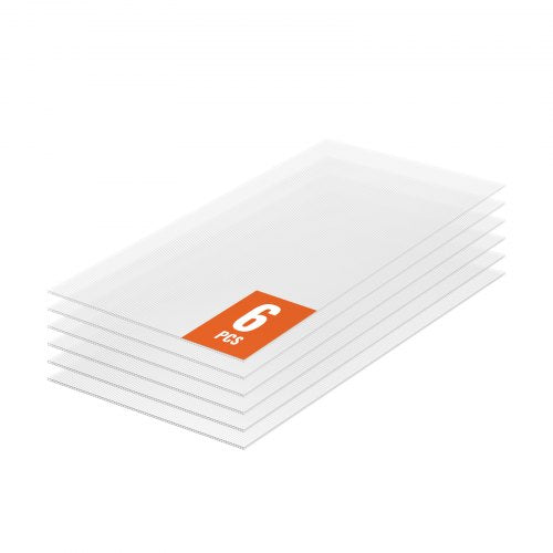 Polikarbonato šiltnamio plokštės VEVOR PC4-6, 1210 x 605 x 4 mm, 6 vnt.