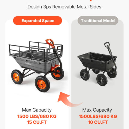 Sodo savivartis vežimėlis VEVOR TC4283, 680 kg