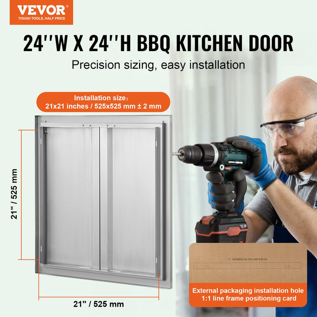 Lauko virtuvės durelės VEVOR BH-005, 610x610 mm