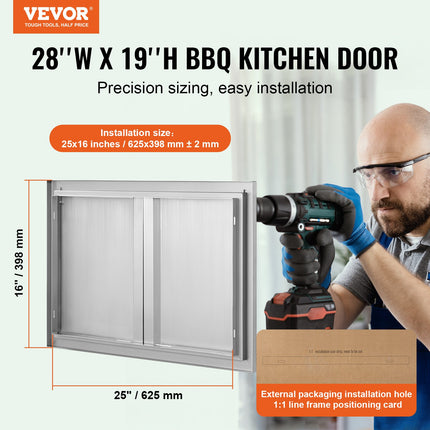 Lauko virtuvės durelės VEVOR BH-007, 710x482 mm