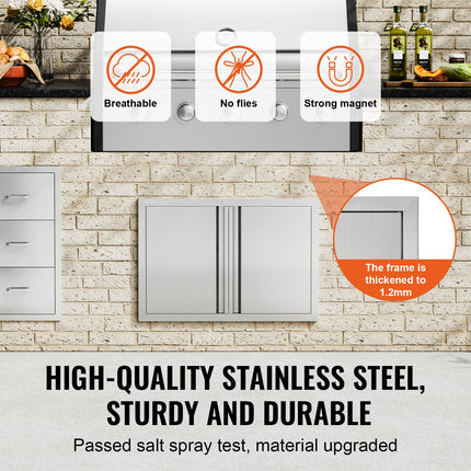 Lauko virtuvės durelės VEVOR BH-007, 710x482 mm