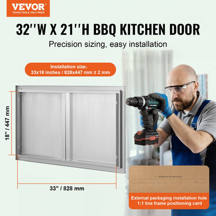 Lauko virtuvės durelės VEVOR BH-011, 914x534 mm