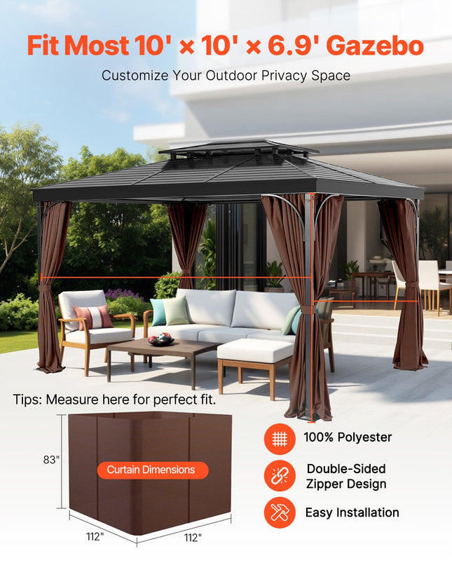 Pavėsinės užuolaidos VEVOR JDC-33CF, 3x3 m