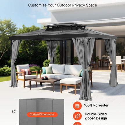 Pavėsinės užuolaidos VEVOR JDC-36GR, 3 x 3,6 m
