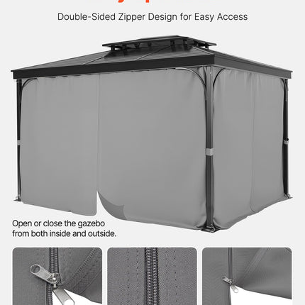 Pavėsinės užuolaidos VEVOR JDC-36GR, 3 x 3,6 m