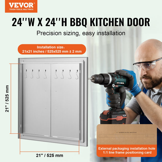 Lauko virtuvės durelės VEVOR B011S, 610x610 mm