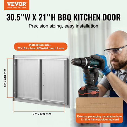 Lauko virtuvės durelės VEVOR BH-015, 774x533 mm