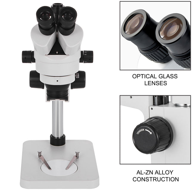 Trinokulinis stereomikroskopas VEVOR 3.5X-90X, 3,5X–90X didinimas