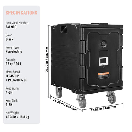Termoizoliacinis maisto konteineris VEVOR BW-90D, 90 l