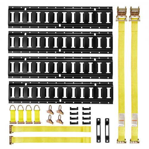 E-Track krovinių tvirtinimo bėgelių komplektas VEVOR JC25-ETR-2FT20PCS, 4 vnt. po 0,6 m