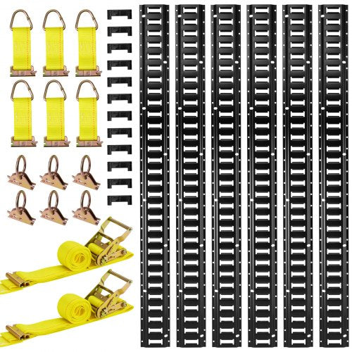 Krovinių tvirtinimo bėgelių komplektas VEVOR JC25-ETR-5FT26PCS, 6 vnt. po 1,5 m
