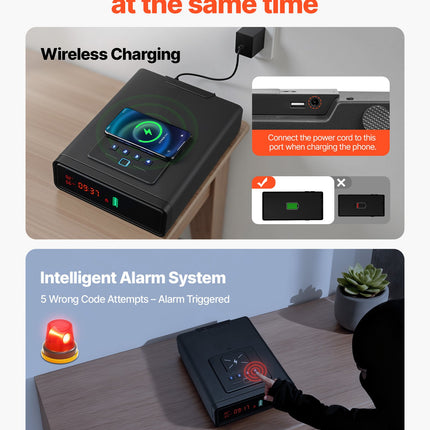 Seifas ginklams VEVOR WX007, su biometrine spyna ir belaidžiu įkrovimu