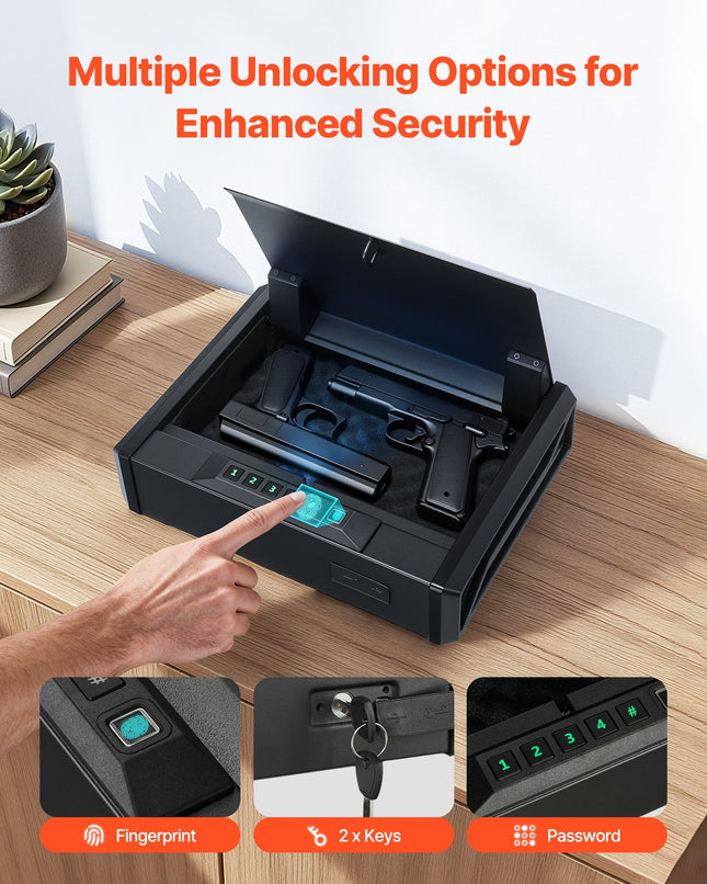 Seifas ginklams VEVOR T2, su biometrine spyna