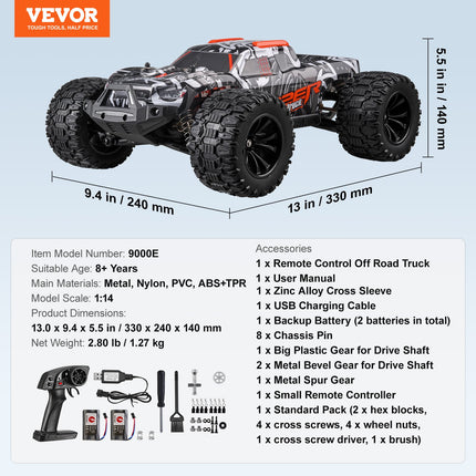 Nuotolinio valdymo automobilis VEVOR 9000E, 38 km/h