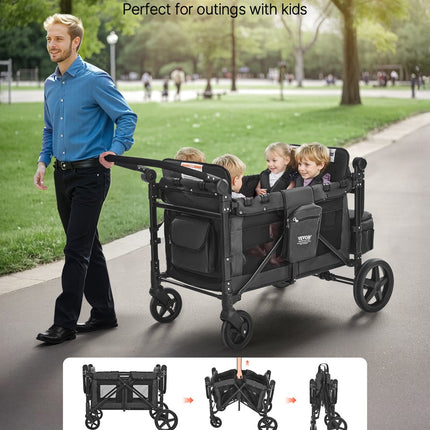 Vežimėlis-vagonėlis keturiems vaikams VEVOR IM4seater-PS, 150 kg apkrova