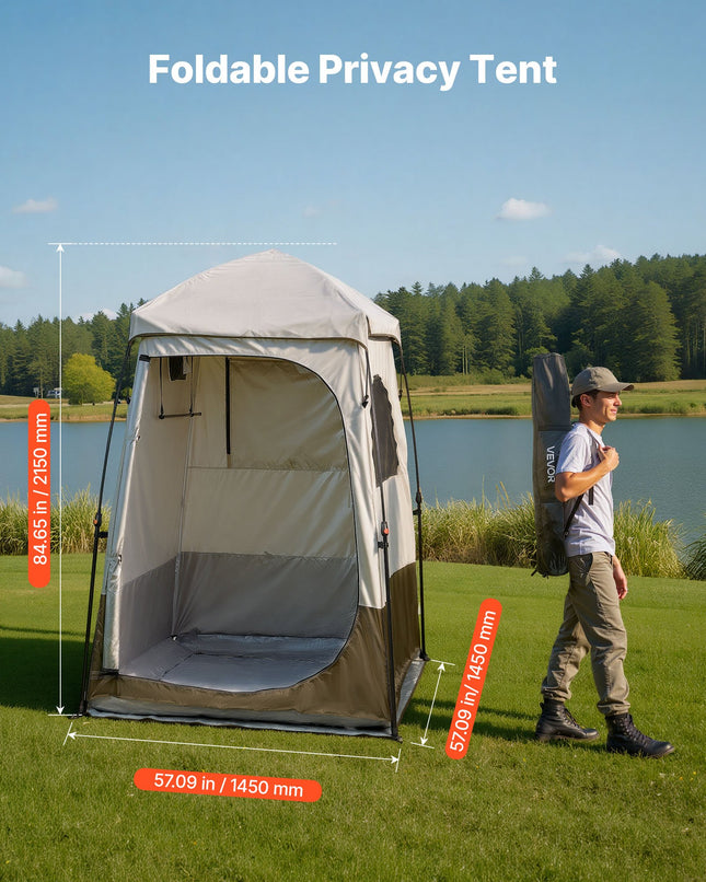 Dušo ir persirengimo palapinė VEVOR YL-fold tent4, 145x145x215 cm