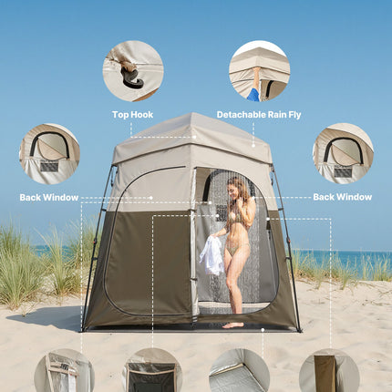 Kempingo dušo palapinė VEVOR YL-fold tent6, 2 skyrių