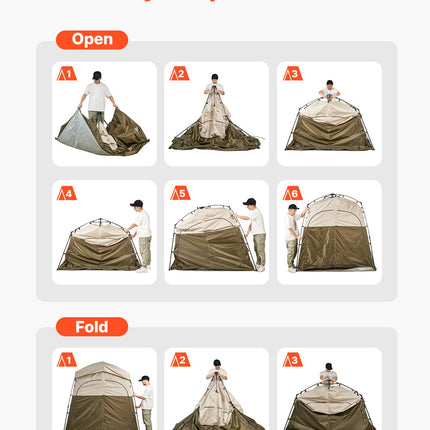 Kempingo dušo palapinė VEVOR YL-fold tent6, 2 skyrių