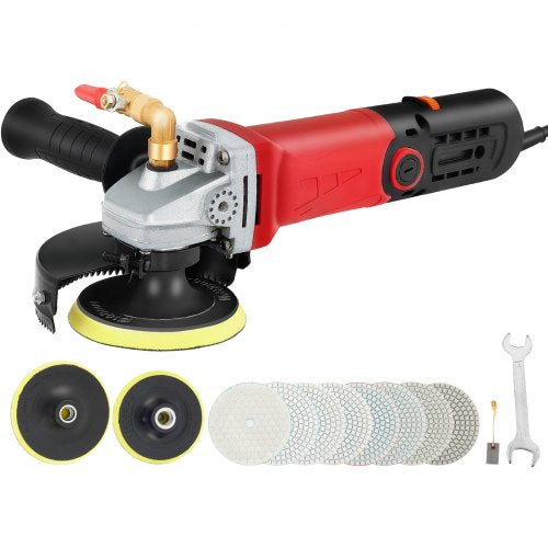 Šlapias akmens poliruoklis VEVOR Wet Polisher 8pcs Pads, 860W