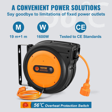 Automatinė prailginimo laido ritė VEVOR ZX-ZD200, 19 m