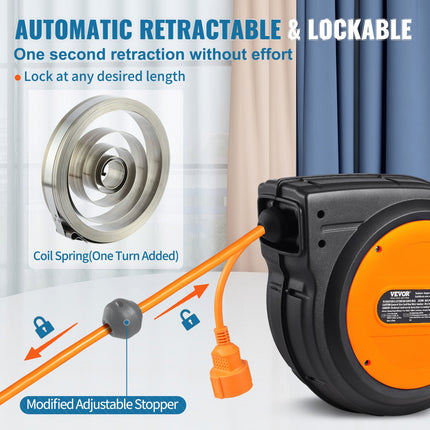 Automatinė prailginimo laido ritė VEVOR ZX-ZD200, 19 m