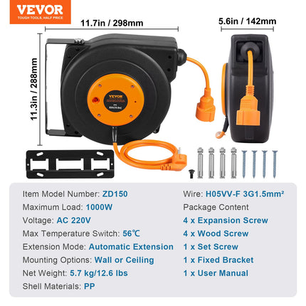 Automatinė kabelio ritė VEVOR ZX-ZD200, 19 m