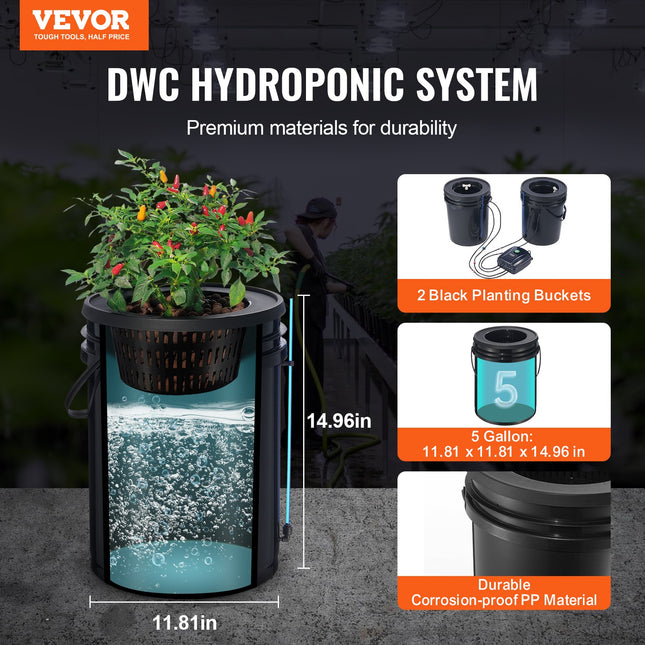 Hidroponinė auginimo sistema VEVOR EHW0002C-DR, 2 talpos po 20 l