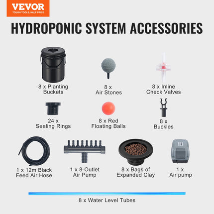 Hidroponinė auginimo sistema VEVOR EHW0008C, 8 talpos po 20 l