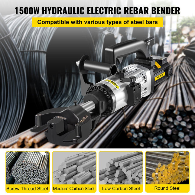 Elektrinis hidraulinis armatūros lankstytuvas VEVOR NRB-25, 1500W