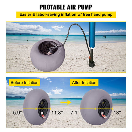 Paplūdimio ratai VEVOR 33 cm, 2 vnt. komplektas