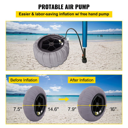 Paplūdimio ratų komplektas VEVOR 16", 2 vnt.