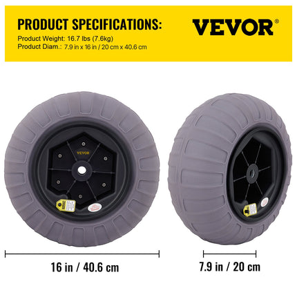 Paplūdimio ratų komplektas VEVOR 16", 2 vnt.