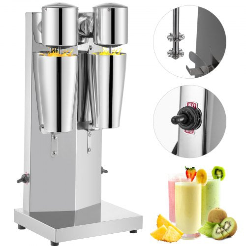Pieno kokteilių plakiklis VEVOR Double Head, 180W+180W