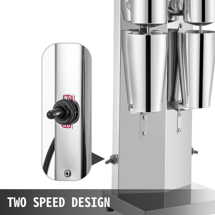 Pieno kokteilių plakiklis VEVOR Double Head, 180W+180W