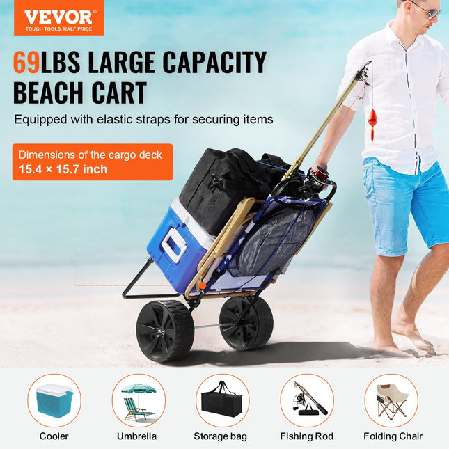 Paplūdimio vežimėlis VEVOR CGY30005-SIS, 31 kg keliamoji galia